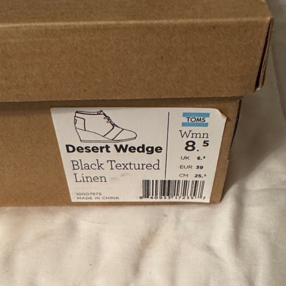 TOMS Black Wedge Ankle Boots - Picture 2 of 5